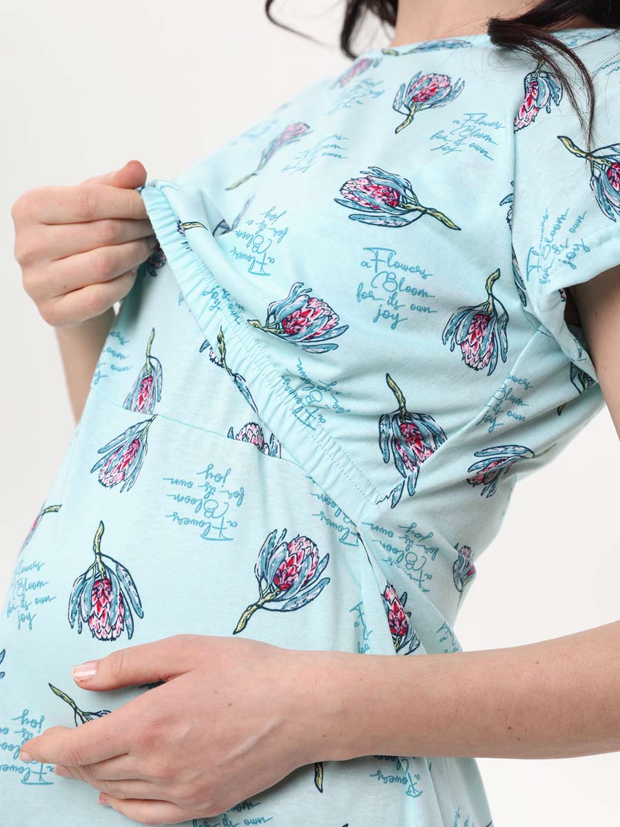 2504 FEST Сорочка для беременных и кормящих женщин с коротким рукавом