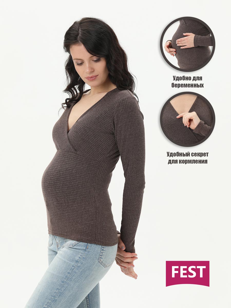 3114 FEST Джемпер для беременных и кормящих женщин с длинным рукавом